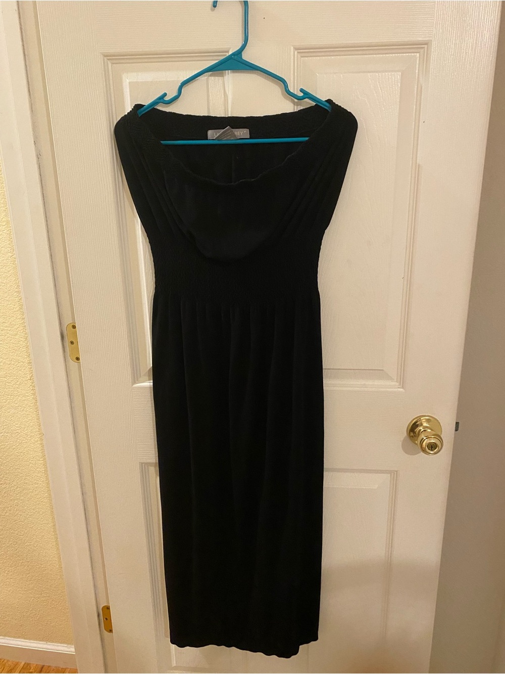 Strapless Black Maxi Dress with Hood